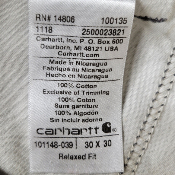 Carhartt Force Cargo Pants Men Size 30 30X30 Gray Relaxed Fit Pockets Cotton - Picture 11 of 16